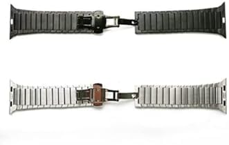 - Apple ile uyumlu Watch 42mm 44mm 45mm 49mm 1/2/3/4/5/6/se/se2/7/8/9/ultra 1/2 Baklalı Metal Kordon - Görsel 3