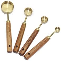 Alternative view of 4 Parça Bambu Saplı Ölçü Kaşığı Seti, Gold Renk, Paslanmaz Çelik