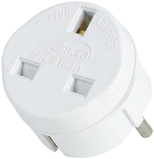 İngiliz Priz Adaptörü, UK Fiş Dönüştürücü, Topraklı Seyahat Adaptörü; Türkiye Tipi Cihazlar İçin 3500W Güç, TSE & CE Sertifikalı Yanmaz Gövde - İngiltere Dubai Hong Kong Singapur Uyumlu Almera