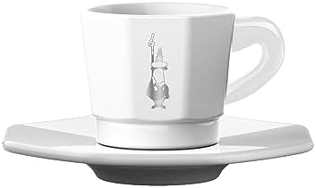- 4'lü Espresso Fincan Seti - Sekizgen Tasarım - Beyaz Renk - Porselen - Görsel 3
