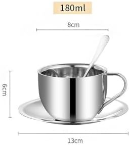 Çelik 4 Adet 180 ml Çift Cidar Espresso Kahve Fincan Set Sunum Bardağı