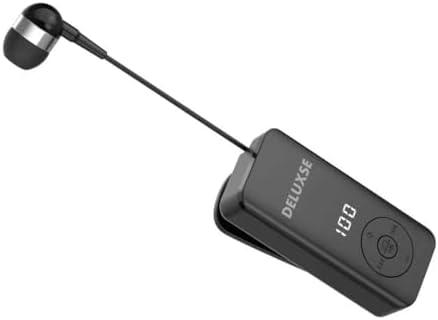 BT-14 Çekmeli Bluetooth Kulaklık LED Ekranlı Titreşimli Yakanıza Takıp Çekmeli Olarak Kullanabilirsiniz Siyah Mikfonlu Eller Serbest Arama 18 saat müzik 160 saat bekleme V5,4