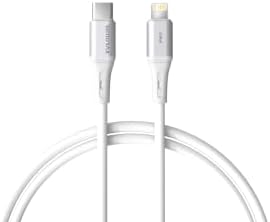 Type C-Lightning 27Watt PD Hızlı Şarj Kablosu (Beyaz/Gümüş Metal) (100 CM) - Görsel 3