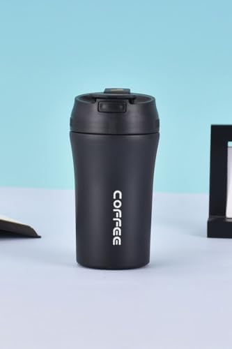 304 Çelik Siyah 400 ml Kahve El Termos Mug cin853sy - Görsel 3