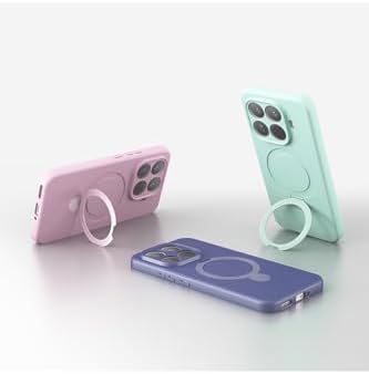 - Xiaomi 15T Pro ile uyumlu Mi Kılıf Magsafe ile uyumlu Halkalı Extra Standlı içi Kadife Yumuşak Renkli Silikon Samara Kapak - Siyah - Görsel 3