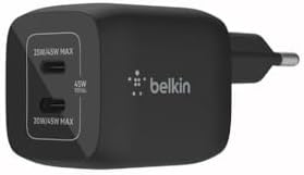 Alternative view of Çift USB-C Duvar Şarj Cihazı 45W, iPhone 14, 13, 12, Pro, Pro Max, iPad Pro 12.9, 11, MacBook, Galaxy S23, S23+, Ultra, Tab ve daha fazlası için GaN Teknolojili PD 3.0 Hızlı Şarj