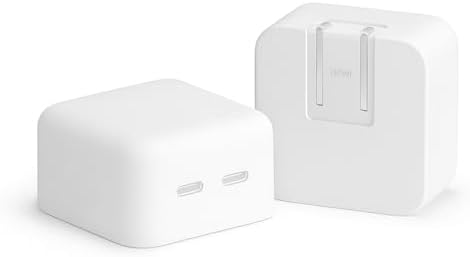 MacBook Air 13,6 ve 15,3 inç M1-M4 Uyumlu Silikon Şarj Aleti Kılıfı | 35W USB-C (Yatay Küçük Kompact) – 360° Koruma, Kaymaz Yüzey Beyaz