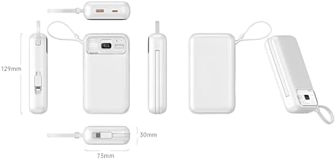 Alternative view of 22.5W Hızlı Şarj Destekli 20000 mAh Taşınabilir Powerbank, PD 20W, LCD Ekran, Dahili Kablo, Beyaz