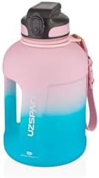 Alternative view of 1700ml Çift Renk Pipetli Taşıma Askılı Kulplu Softtouch Motivasyon Su Matarası SM-3067-PEMBETURKUAZ