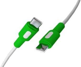 Type C-C Power Delivery Hızlı Şarj Kablosu, Beyaz Kablo, Beyaz/Yeşil Uçlar (120 CM) - Görsel 3