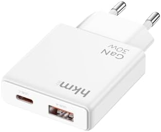 EXTRA SLIM GaN 30W USB-A ve Type-C Çift Portlu Hızlı Şarj Aleti, Ultra İnce Güç Adaptörü, Beyaz - Görsel 2