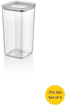 Sude Kare Saklama Kabı 3 X 1200 Ml, Şeffaf