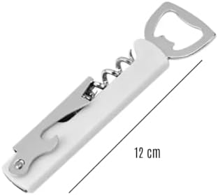 Beyaz Metal Çok Fonksiyonlu Şişe ve Tirbuşon Açacak – 12 cm | 3’ü 1 Arada Şık ve Dayanıklı Tasarım