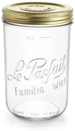 Wiss 1000 ml / 1 L Cam Saklama ve Konserve Kavanozu, Kahve ve Kuru Gıda İçin, Çift Kapaklı Vakumlu Kapatma Sistemi