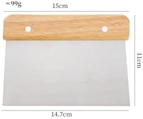Alternative view of Paslanmaz Çelik Ahşap Saplı Hamur Pasta Börek Kek Şekillendirici Kesici Kazıyıcı Spatula, 14x10 cm