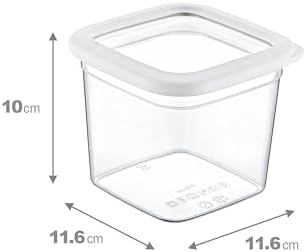 6'Lı Set Skali Kare Saklama Kabı Beyaz 740 ML