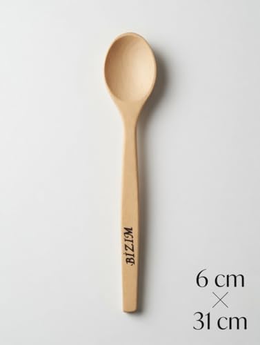 Bizim Şimşir Ağacı Servis Kaşığı, Doğal Ahşap, 31 cm Uzun Saplı, El Yapımı, Mutfak Karıştırıcı Kaşık - Görsel 3