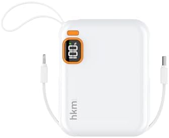 POWER DUO 10.000 mAh 20W, PD 20W hızlı şarj destekli, Type-C ve Lightning Kablolu Powerbank, Beyaz