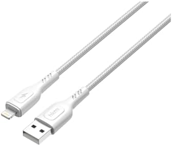 KNIT 2A Çıkış, USB-A to Lightning Şarj ve Data Aktarım Kablosu, Örgü Tasarım, 1 metre, Beyaz