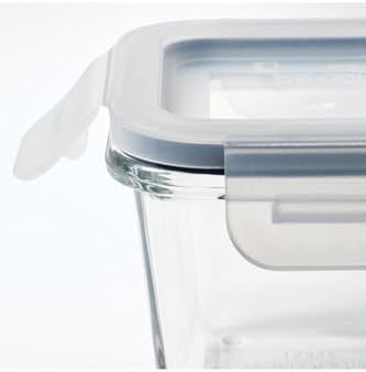 3 Adet Cam Saklama Kabı Seti 180 ml, Kare-Vakumlu Mini Kaplar