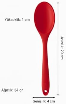 Alternative view of Silikon Mama Kaşığı – Isıya Dayanıklı, Çizmez, Askılı Tek Parça Tasarım Adet ve Renk Seçenekli (2, Kırmızı)