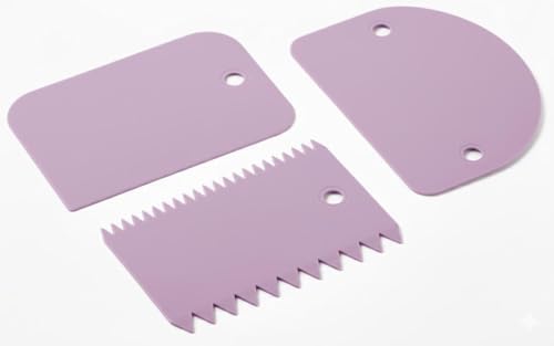 3’lü Hamur Kazıyıcı ve Şekillendirici Set – Pasta Spatulası Seti – Kek Kreması Düzleştirici, Hamur Kesici, Fondan Şekillendirici, Dişli Kenar Dekor Aparatı