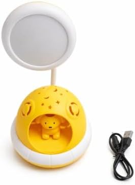 Alternative view of Sevimli Köpek Figürlü LED Masa Lambası ve Gece Lambası, Yıldız Desenli Işıklı Dekoratif Çocuk Odası Aydınlatması, USB Girişli ve Fişe Takılan Ayarlanabilir Başlıklı Masaüstü Gece Işığı