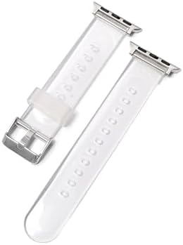 Apple Watch ile Uyumlu Transparan Silikon Kordon, Series 10/11/SE/SE2/SE3/9/8/7/6/5, 42mm/41mm/40mm & 46mm/45mm/44mm - Görsel 2