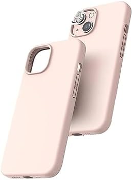 & AKSESUAR iPhone 14 ile Uyumlu İçi Kadife Kaplama Gerçek Silinebilir Vakum Kutulu Leke Tutmaz Lansman Kılıf Şok Emici Full Kasa Koruma Sağlayan Kılıf (Pudra Pembe)