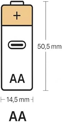 Şarjlı Kalın Kalem Pil AA Şarj Edilebilir Pil 1.5V 2800mWh Lityum-İon Kalın Pil AA 5 Type-C Şarjlı (AA, Her Paket, 2) - Görsel 3
