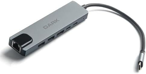 Dark 6'sı 1 Arada USB 3.2 Gen 1 Type-C to Ethernet/HDMI/USB 3.0 - USB 2.0 / USB-C PD 100W Macbook Pro/Air & Notebook/Ultrabook için Port Çoklayıcı HUB (DK-AC-U31X47)