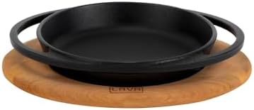 Pişirme Kabı LV ECO Y TV 12 K4 Yuvarlak Tabak Çanak ve Tabak, Ahşap, Çap 12 cm, Dökme Demir, Siyah