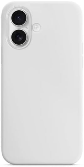 iPhone 16 Kılıf İnce Sıvı Silikon 3 Katmanlı Tam Kaplamalı Yumuşak Jel Kauçuk Mikrofiber Astar Kablosuz Şarj Destekli Gümüş