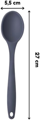 Alternative view of Silikon Büyük Boy Kaşık Seti, Yanmaz Yapışmaz, Çok Renkli - Sarı, Yeşil, Kırmızı, Mavi, Mor - 27 CM, 5 Adet Set, BPA Free