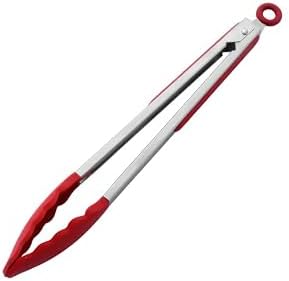 Alternative view of Çelik Silikon Maşa 33 cm Kırmızı Mutfak Biftek Barbekü Salata Ekmek Maşası mt145