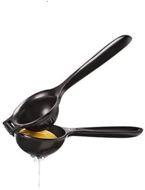 Pratik Kollu Limon Sıkacağı - Çekirdek Tutuculu Manuel Narenciye Sıkma Presi, Ergonomik El Tipi Limon ve Mandalina Sıkacağı (Siyah)