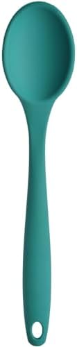Silikon Büyük Boy Kaşık Seti, Yanmaz Yapışmaz, Çok Renkli - Sarı, Yeşil, Kırmızı, Mavi, Mor - 27 CM, 5 Adet Set, BPA Free - Görsel 3