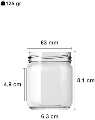 Alternative view of 10-1000 ml Farklı Boyutlarda Kavanoz (10-1000 Arası) cc Konserve Metal Kapaklı Cam Kavanoz 6 Adet (Şeffaf, 210 cc)