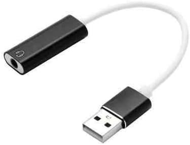 USB den Mikrofonlu Kulaklık Çevirici (USB To 3.5 mm Jack) Playstation Uyumlu Bilgisayar Ses Kartı Kablosu 3.5 mm Jack (Dişi) Girişli Ses Adaptörü 7.1 Dönüştürücü PS3 PS4 PS5 Uyumlu (Beyaz)