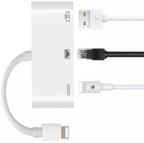 Iphone 7 8 X 11 11 Pro 12 13 13 14 Pro Max ile uyumlu ve Ipad Uyumlu Usb Ethernet Lightning Şarj Adaptörü 3in1