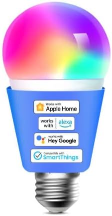 Alternative view of meross Akıllı Wi-Fi ampul, Apple HomeKit ile çalışır, WiFi lamba, LED, çok renkli, kısılabilir ampul, Siri, Alexa, Google Home ve SmartThings ile uyumlu, E27 sıcak beyaz