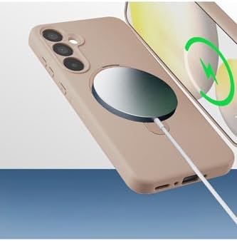 - ile uyumlu Galaxy A36/A56 Kılıf MagSafe ile uyumlu Halkalı Extra Standlı Içi Kadife Yumuşak Renkli Silikon Kapak - pembe