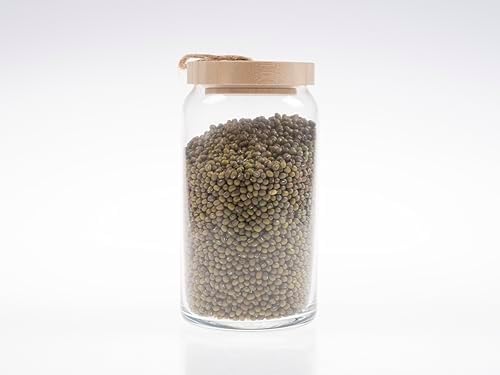 Bivium Bambu Kapaklı Hava Geçirmez Cam Kavanoz, Saklama Kabı, Makarna, Kuruyemiş, Bakliyat, Erzak Kavanozu (1 Adet, 1200 ml) - Görsel 3