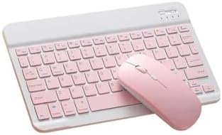 Alternative view of Mk-4 Kablosuz Ergonomik Apple-Android-Windows Manyetik Tablet Kılıf Uyumlu Klavye Mouse Kiti(Türkçe Q Klavye) (PEMBE)