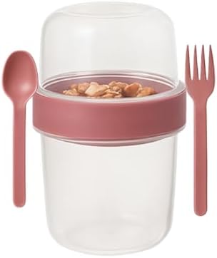 Alternative view of Pembe Saklama Kabı – 2 Katlı Taşınabilir Yemek Kabı, Kaşık ve Çatal Dahil 18x10 cm