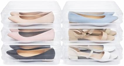 Alternative view of Kadın Set Şeffaf Ayakkabı Saklama Kutusu Taşıma Saklama Kabı Organizer İstiflenebilir Plastik Ayakkabılık (4)