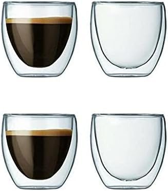 Alternative view of Needd Çift Katmanlı Espresso Cam Bardak Seti 4'lü 80 ml | Borosilikat Cam, Isı Yalıtımlı Double Wall Tasarım | Espresso, Ristretto ve Macchiato için Şeffaf Kahve Bardağı