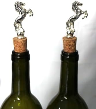 Alternative view of Gümüş Şahlanan At Figürlü 2 Adet Mantar Tıpa - Şarap Yağdanlık Şişe