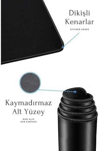 Oyuncu Gamer Mouse Pad,Fare altlığı,Kenar Dikişli masa pedi,Kaymaz Taban,Ofis Tipi 90X40 Cm X Large - Görsel 3