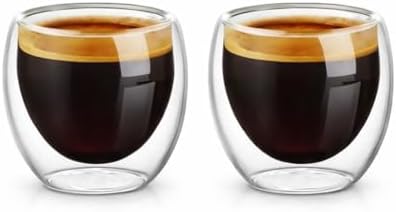 Needd Çift Katmanlı Espresso Cam Bardak Seti 2'li 80 ml | Borosilikat Cam, Isı Yalıtımlı Double Wall Tasarım | Espresso, Ristretto ve Macchiato için Şeffaf Kahve Bardağı - Görsel 3